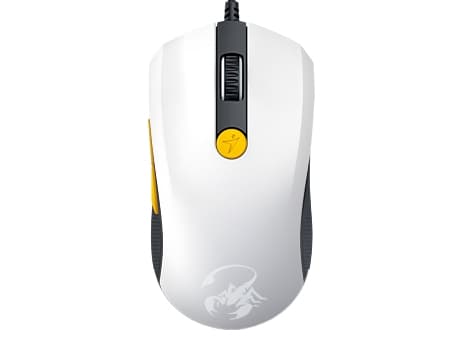 Genius Scorpion M8-610, Ambidekstriøs, Laser, USB Type-A, 8200 DPI, Svart, Hvit, Gult