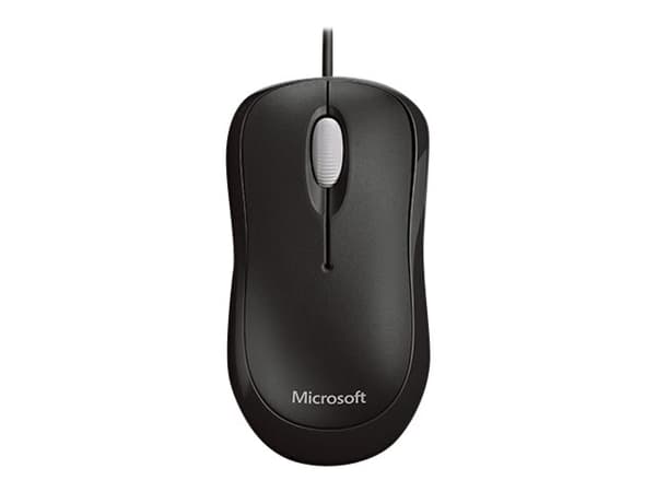 Microsoft Basic Optical Mouse for Business - Mus - höger- och vänsterhänta - optisk - 3 knappar - kabelansluten - PS/2, USB - svart