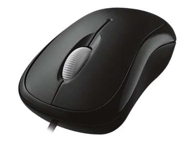 Microsoft Basic Optical Mouse for Business - Mus - höger- och vänsterhänta - optisk - 3 knappar - kabelansluten - PS/2, USB - svart