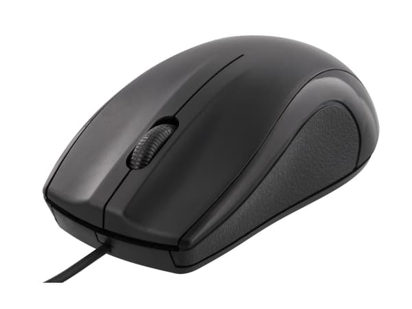 DELTACO MS-711 - Mus - optisk - 3 knappar - kabelansluten - USB 2.0 - svart