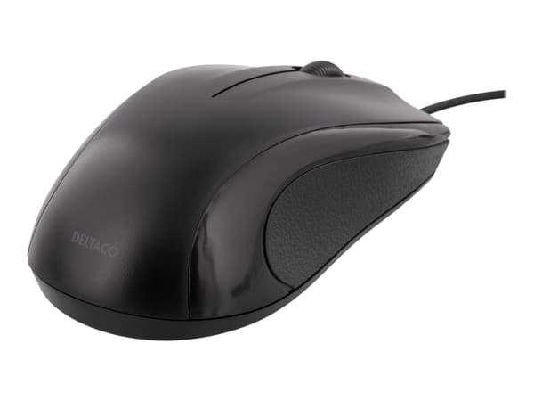 DELTACO MS-711 - Mus - optisk - 3 knappar - kabelansluten - USB 2.0 - svart