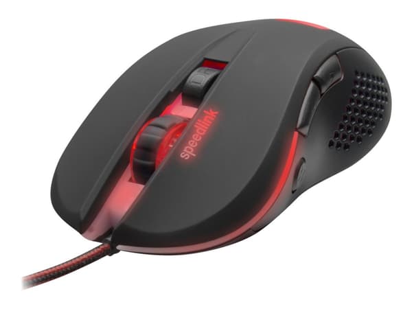 SPEEDLINK TORN Gaming Mouse - Mus - höger- och vänsterhänta - optisk - 7 knappar - kabelansluten - USB - svart