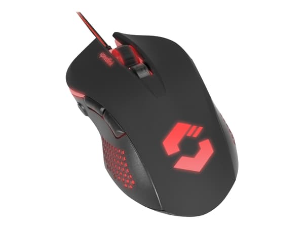 SPEEDLINK TORN Gaming Mouse - Mus - höger- och vänsterhänta - optisk - 7 knappar - kabelansluten - USB - svart Svart