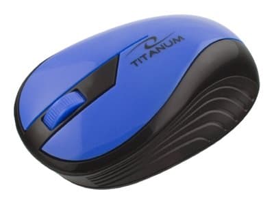 Titanum Rainbow 3D - Mus - optisk - 3 knappar - trådlös - 2.4 GHz - trådlös USB-mottagare - blå