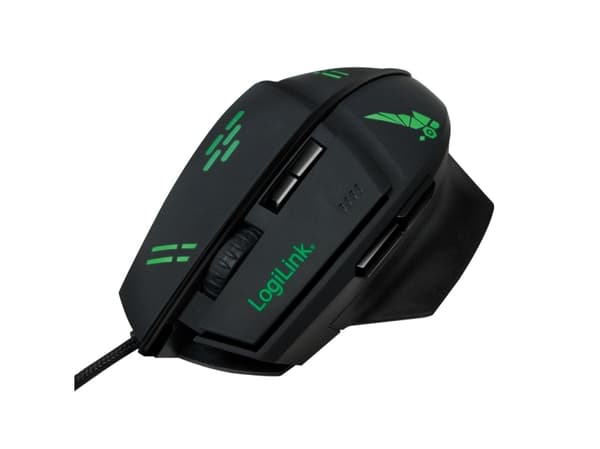 LogiLink ID0157, högerhand, Optisk, USB Type-A, 3200 DPI, Svart