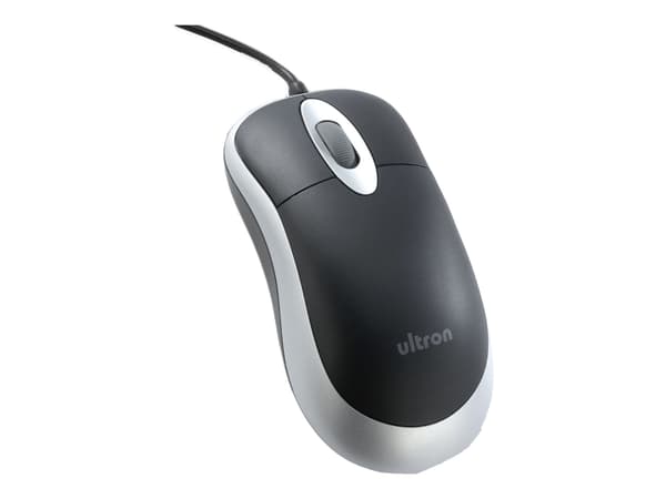 Ultron UM-100 basic - Mus - 3 knappar - kabelansluten - USB - Black silver
