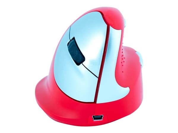 R-Go HE Sport - Vertikal mus - ergonomisk - høyrehendt - 5 knapper - trådløs - Bluetooth - rød