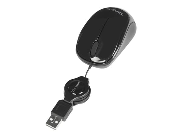 Targus - Mus - höger- och vänsterhänta - optisk - 3 knappar - kabelansluten - USB - svart