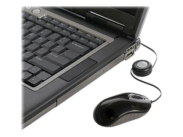 Targus - Mus - höger- och vänsterhänta - optisk - 3 knappar - kabelansluten - USB - svart Svart
