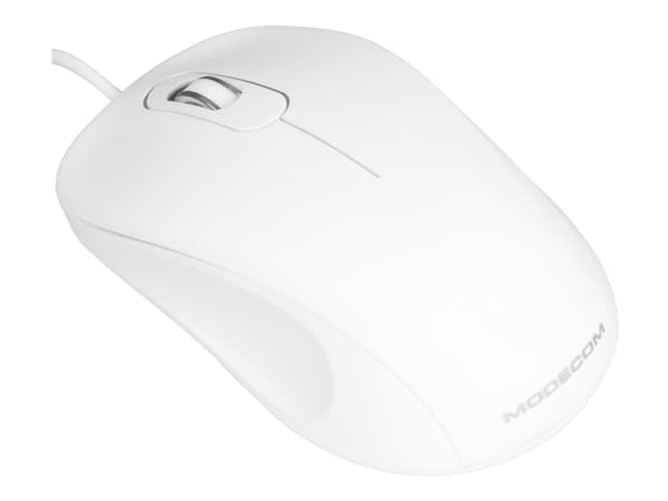 ModeCom MC-M10 - Mus - optisk - 3 knapper - kablet - USB - hvit Hvit