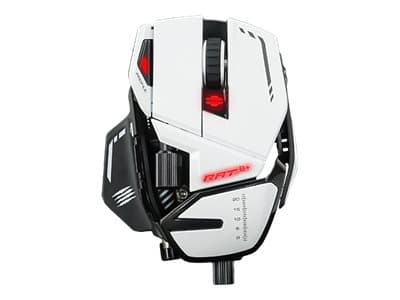 Mad Catz R.A.T.8+ - Mus - optisk - 11 knappar - kabelansluten - USB - vit