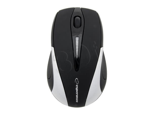 Esperanza EM101S - Mus - optisk - 3 knappar - trådlös - 2.4 GHz - trådlös USB-mottagare - silver