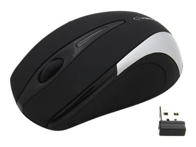 Esperanza EM101S - Mus - optisk - 3 knappar - trådlös - 2.4 GHz - trådlös USB-mottagare - silver