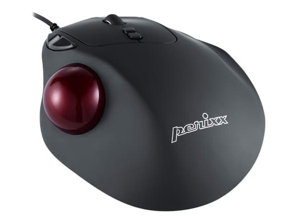 Perixx PERIMICE-517 - Mus - ergonomisk - högerhänt - laser - 7 knappar - kabelansluten - USB - svart