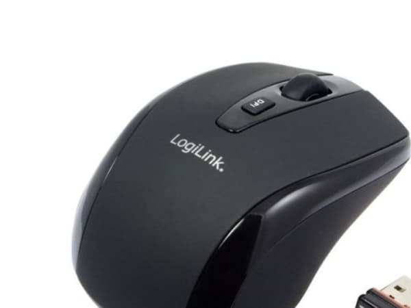 LogiLink Maus Optinen langaton 2.4 GHz Mini - Mus - optisk - 3 knapper - trådløs - 2.4 GHz - trådløs modtager (USB) - sortti