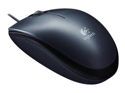 Logitech M100 - Mus - høyre- og venstrehåndet - optisk - 3 knapper - kablet - USB - svart