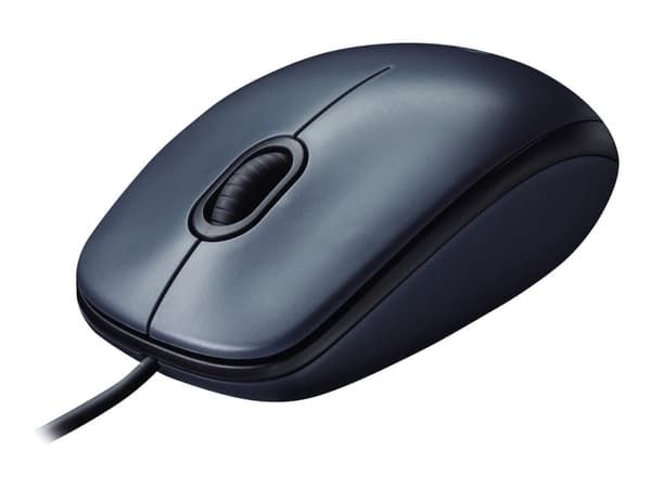 Logitech M100 - Mus - høyre- og venstrehåndet - optisk - 3 knapper - kablet - USB - svart