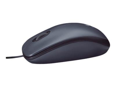 Logitech M100 - Mus - höger- och vänsterhänta - optisk - 3 knappar - kabelansluten - USB - svart Svart