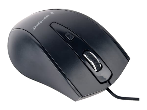 Gembird MUS-4B-02, Oikeakätinen, Optinen, USB, 1200 DPI, Musta