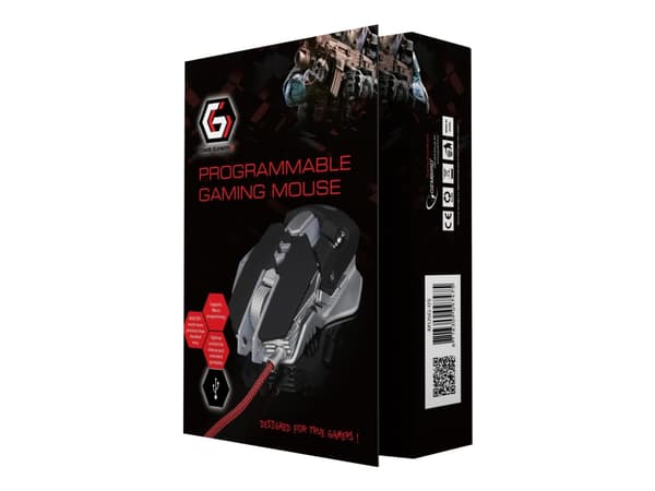 Gembird MUSG-05 - Mus - ergonomisk - optisk - 7 knappar - kabelansluten - USB 2.0