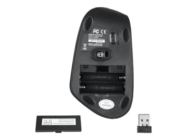 Perixx PERIMICE-715 II - Pystyhiiri - ergonominen - oikeakätinen - optinen - 6 painiketta - langaton - 2,4 GHz - langaton vastaanotin (USB) - musta