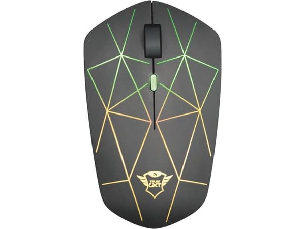 Trust GXT 117 Strike Wireless Gaming Mouse - Mus - högerhänt - optisk - 6 knappar - trådlös - 2.4 GHz - trådlös USB-mottagare Svart