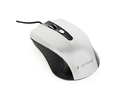 Gembird MUS-4B-01-BS - Mus - optisk - 4 knappar - kabelansluten - USB - svart, silver