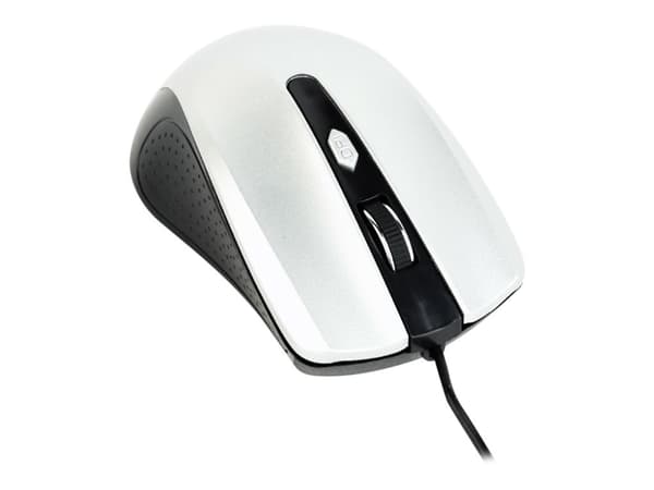 Gembird MUS-4B-01-BS - Mus - optisk - 4 knappar - kabelansluten - USB - svart, silver