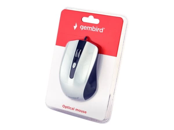 Gembird MUS-4B-01-BS - Mus - optisk - 4 knappar - kabelansluten - USB - svart, silver Svart, Silver