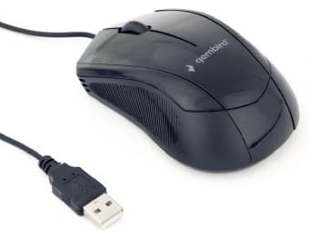 Gembird MUS-3B-02, Molempikätinen, Optinen, USB A-tyyppi, 1000 DPI, Musta