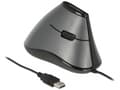 Miniatyrbilde 2 av 5: Delock - Vertikal mus - ergonomisk - høyrehendt - optisk - 5 knapper - kablet - USB - grå, svart - løsvekt