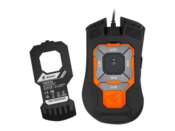 AORUS M5 - Mus - högerhänt - optisk - kabelansluten - USB - mattsvart