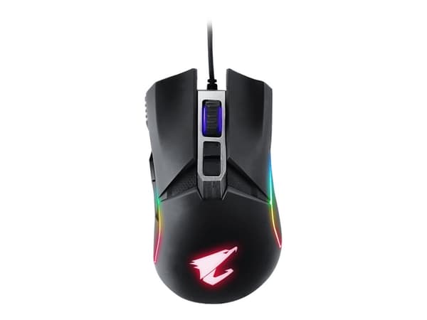 AORUS M5 - Mus - högerhänt - optisk - kabelansluten - USB - mattsvart Svart