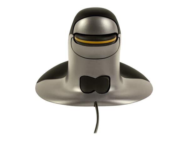 Fellowes Penguin Small - Vertikal mus - höger- och vänsterhänta - laser - kabelansluten - svart/silver