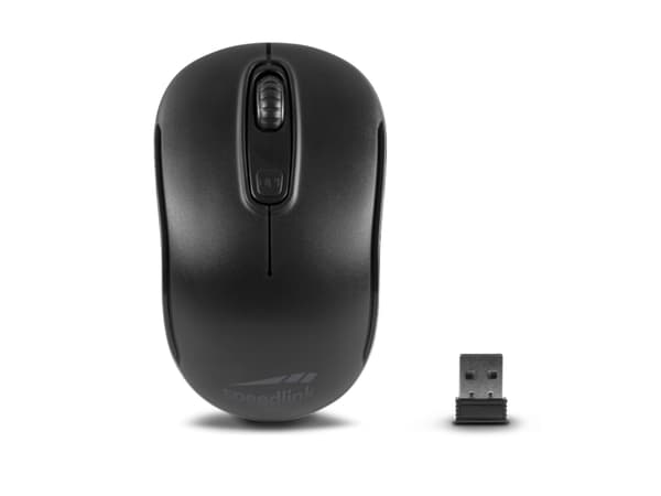 SPEEDLINK Ceptica - Mus - höger- och vänsterhänta - 3 knappar - trådlös - 2.4 GHz - trådlös USB-mottagare - svart