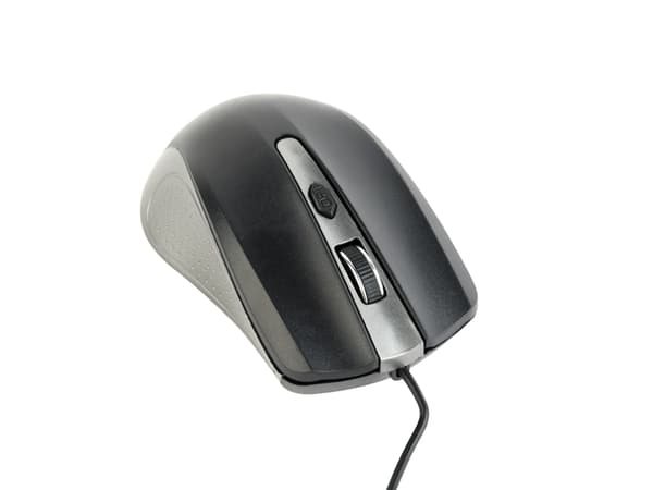 Gembird MUS-4B-01-GB - Mus - optisk - 4 knappar - kabelansluten - USB - rymdgrå/svart - blåsa