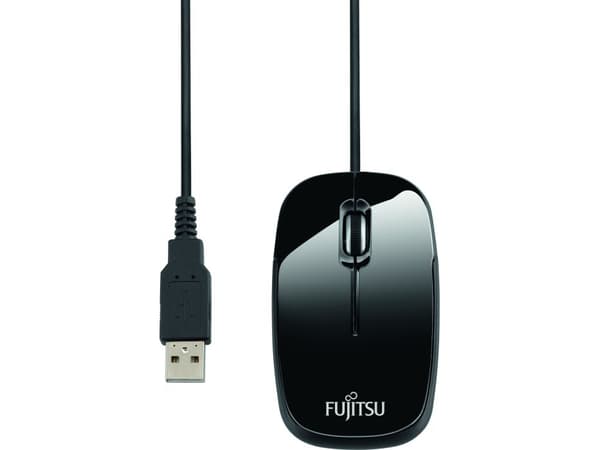 Fujitsu M420NB, Molempikätinen, Optinen, USB A-tyyppi, 1000 DPI, Musta
