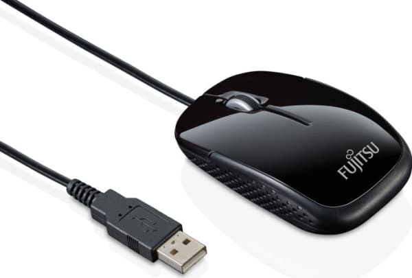 Fujitsu M420NB, Molempikätinen, Optinen, USB A-tyyppi, 1000 DPI, Musta