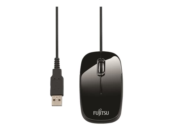 Fujitsu M420NB, Molempikätinen, Optinen, USB A-tyyppi, 1000 DPI, Musta musta