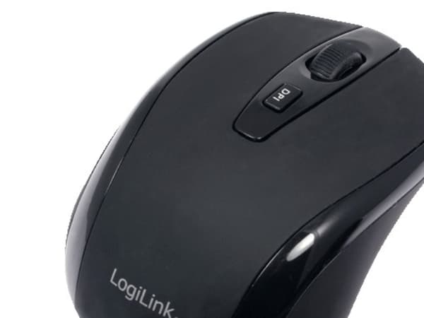 LogiLink ID0078A, Ambidextrous, Optisk, Bluetooth, 1600 DPI, Svart