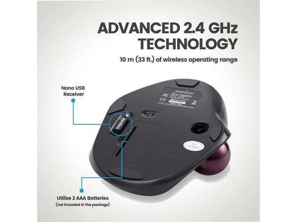 Perixx 11568, högerhand, laser, RF Wireless + USB Type-A, 1000 DPI, Svart
