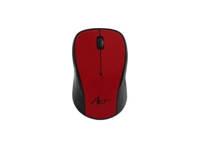 ART AM-92E - Mus - optisk - 3 knapper - trådløs - 2.4 GHz - USB trådløs mottaker - rød