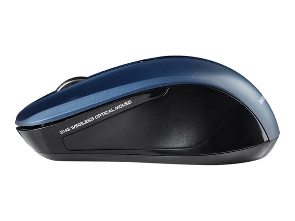 ModeCom MC-WM9.1 - Mus - ergonomisk - optisk - 4 knappar - trådlös - 2.4 GHz - trådlös USB-mottagare - svart och blå