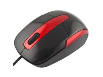 TITANUM TM108K, Ambidekstriøs, Optisk, USB Type-A, 1000 DPI, Sort, Rød Sort, Rød