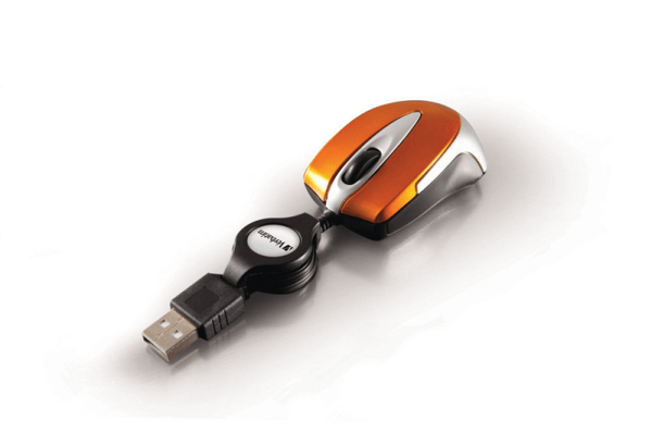 Verbatim Go Mini Optical Travel Mouse - Mus - höger- och vänsterhänta - optisk - kabelansluten - USB - vulkanorange Orange