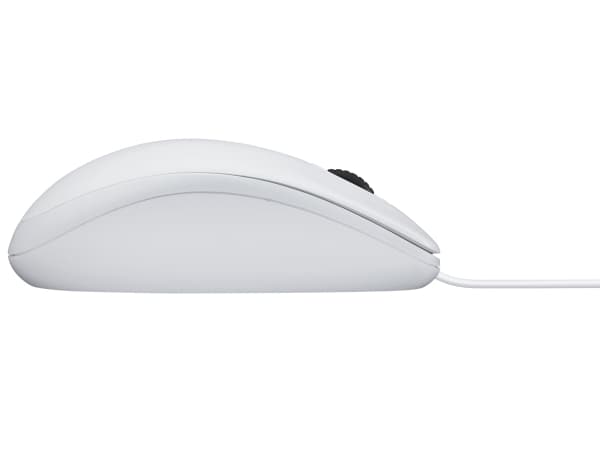 Logitech B100 - Mus - høyre- og venstrehåndet - optisk - 3 knapper - kablet - USB - hvit