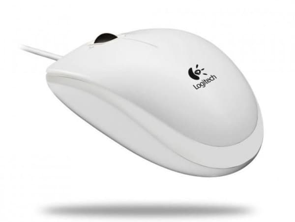Logitech B100 - Mus - høyre- og venstrehåndet - optisk - 3 knapper - kablet - USB - hvit