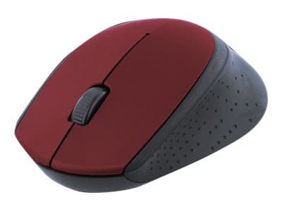 DELTACO MS-462 - Mus - optisk - 3 knapper - trådløs - 2.4 GHz - USB trådløs mottaker - rød