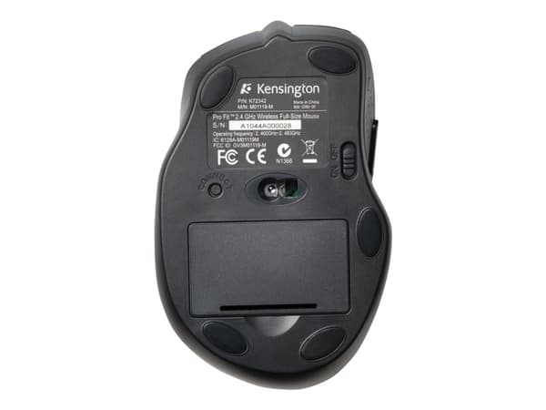 Kensington Pro Fit Full-Size - Mus - høyrehendt - optisk - 5 knapper - kablet - USB - svart