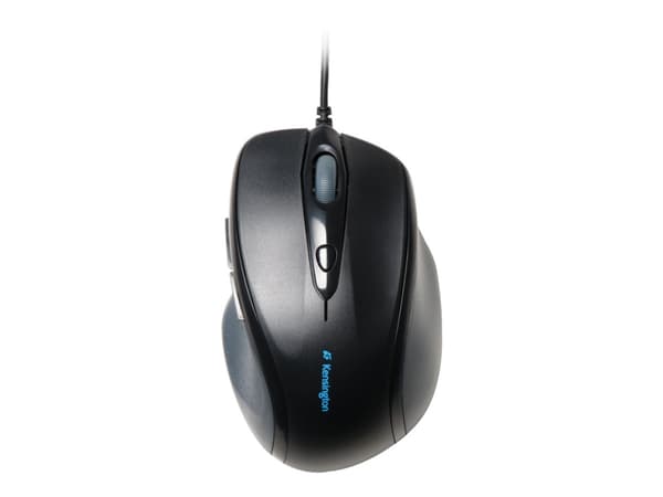 Kensington Pro Fit Full-Size - Mus - høyrehendt - optisk - 5 knapper - kablet - USB - svart